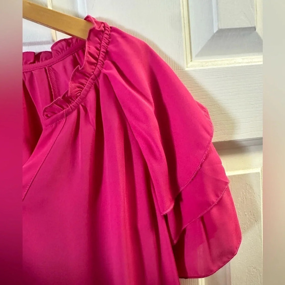Nanette Lepore bright pink flowy blouse. Plus Size 3x - Picture 6 of 6
